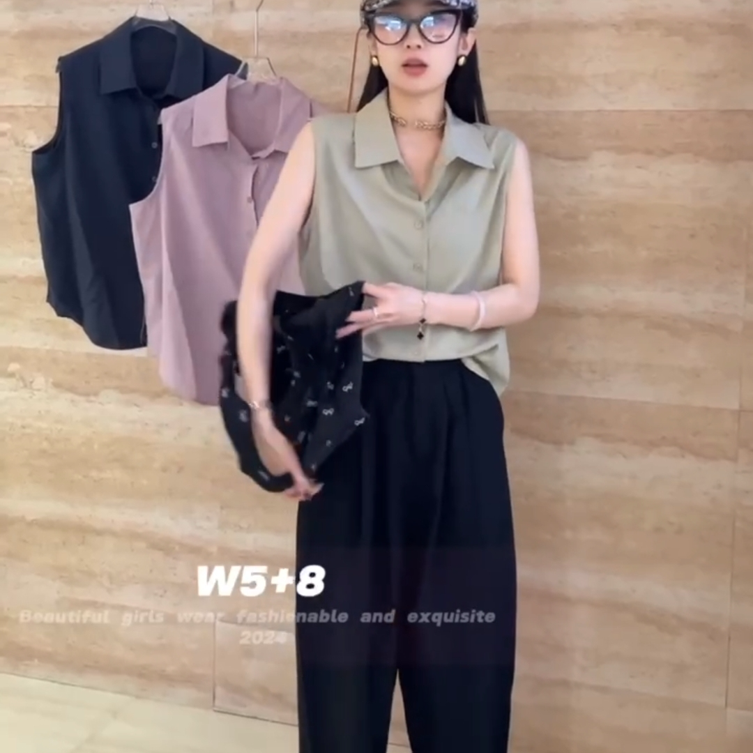 2299三色韩系无袖小衫