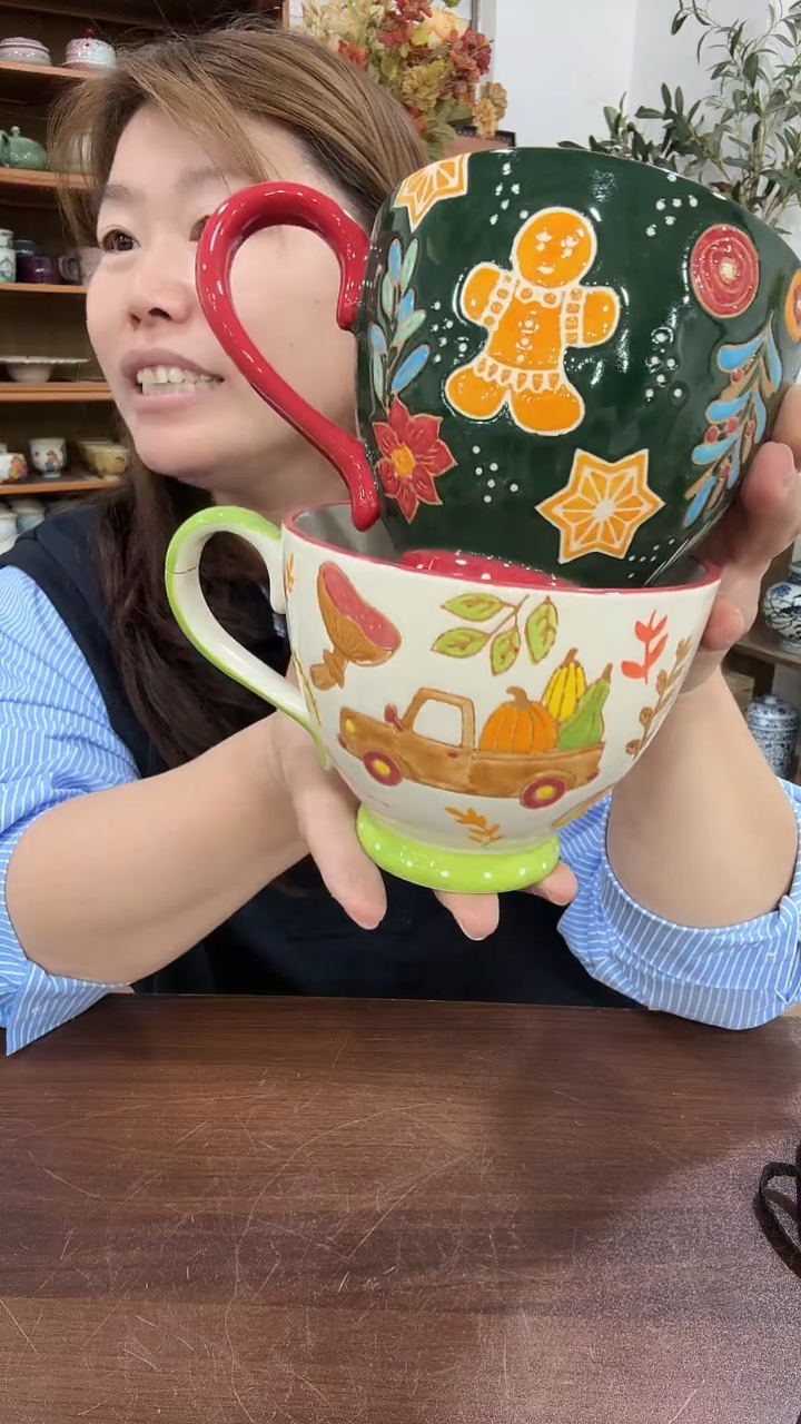 陶姜饼人南瓜车车早餐杯2个