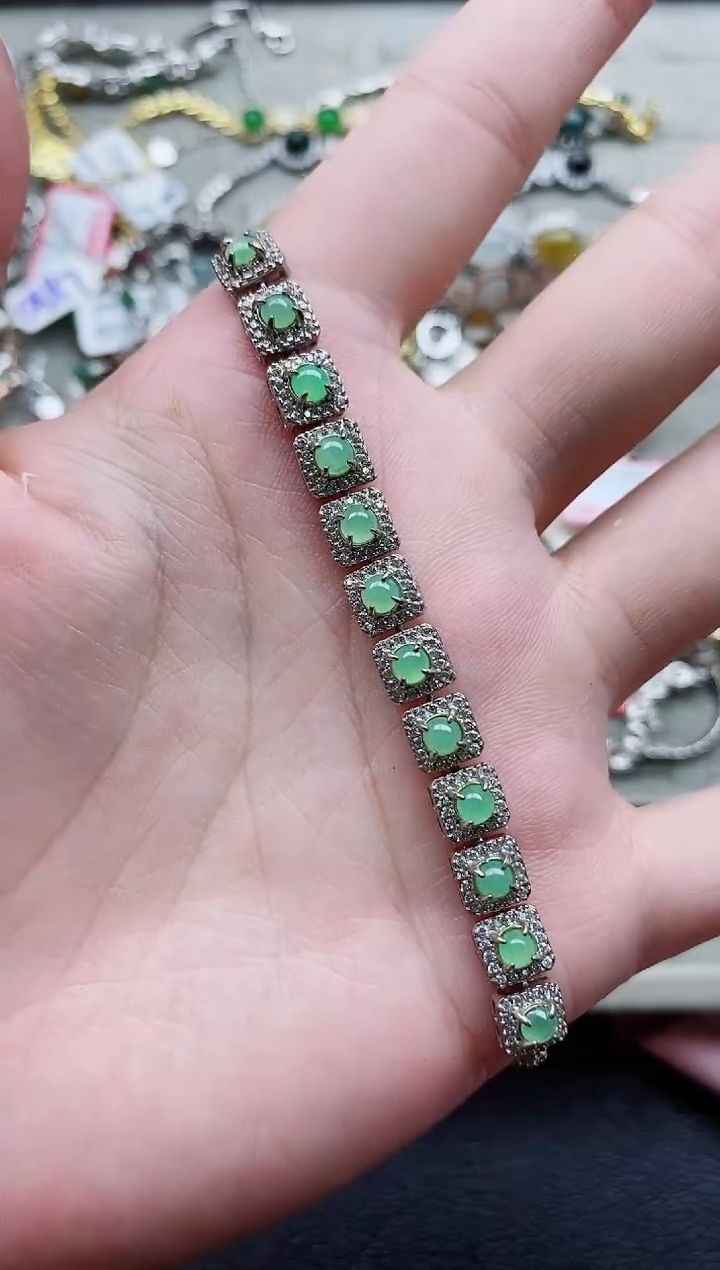 银S925镶嵌戒指翡翠1