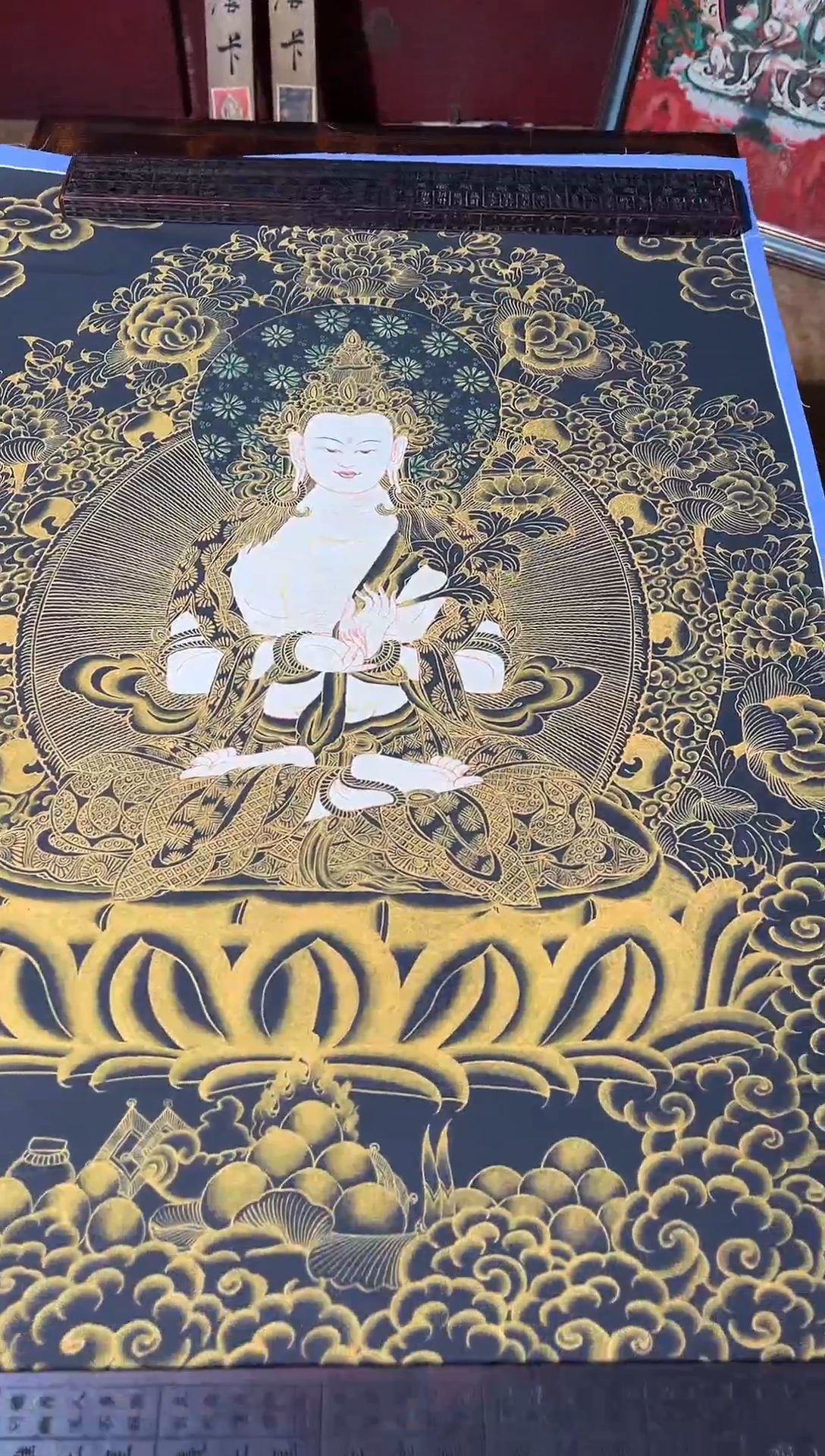 卷轴画菊菊唐卡tk160