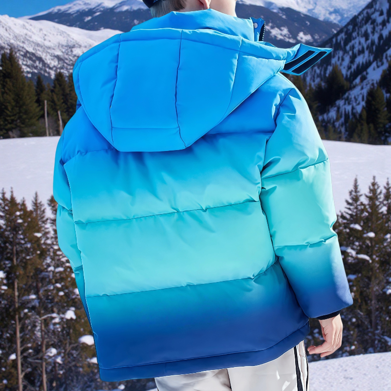 儿童羽绒服男童2025新款百搭加厚中大童男童短款渐变羽绒服