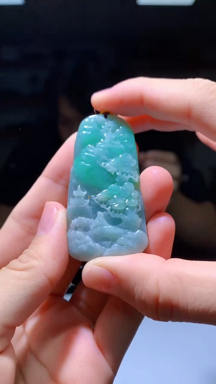 定制翡翠未镶嵌1087hm-毛货挂件17