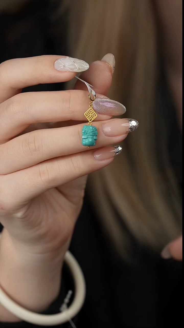 【闪购商品】绿松石配饰18K金镶嵌Y10（多样性发一件）