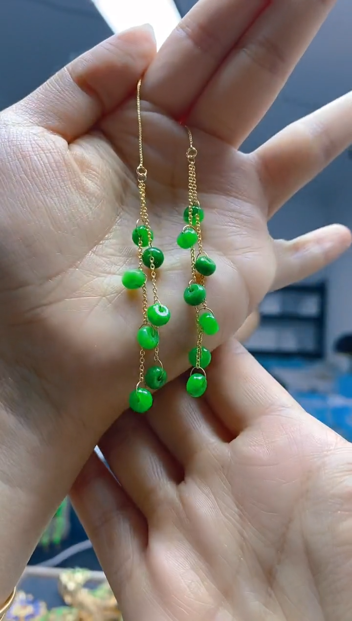 【闪购商品】翡翠耳饰合金0239翡翠耳线