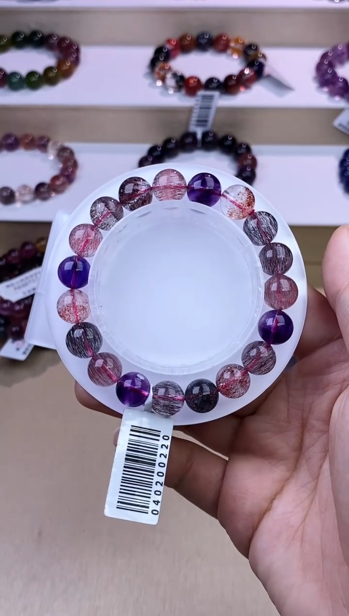 水晶手链未镶嵌黑加仑超七单圈10m+