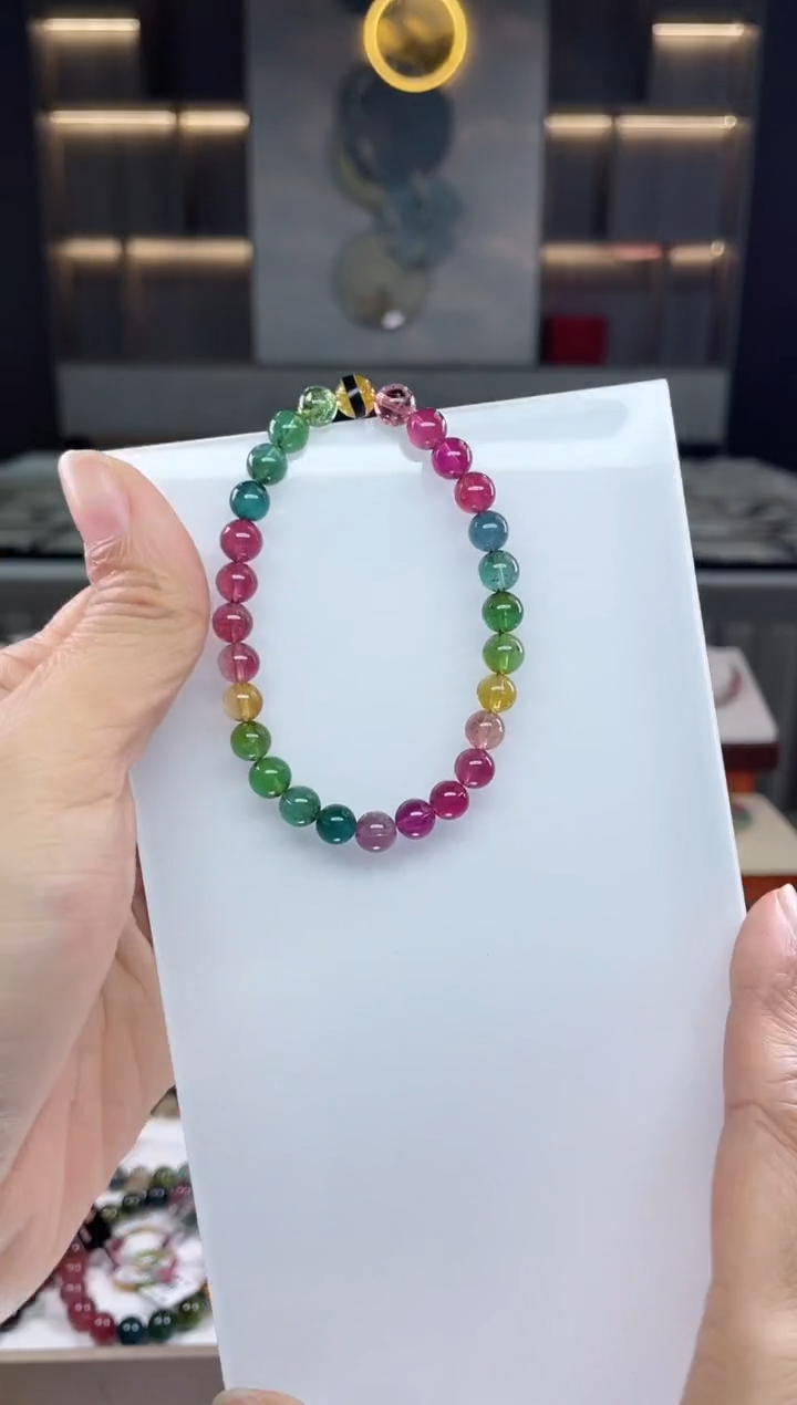 未镶嵌单圈手串碧玺（多样性发一条）Q