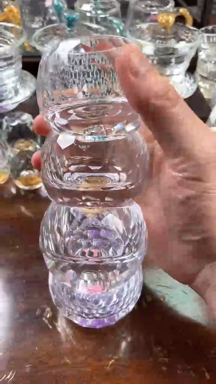 【闪购商品】玺宴新款水晶罗汉杯金箔粉钻紫罗兰绿松石