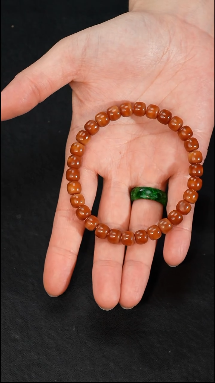 手串龙脊菩提全透玉化料精工单圈