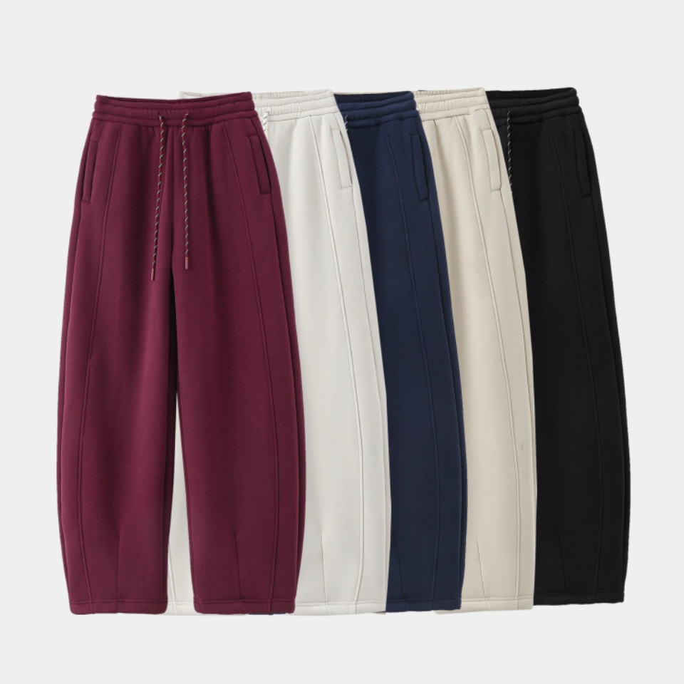 YG609加厚暖暖绒镰刀裤秋冬纯色休闲裤九分宽松运动裤百搭时尚