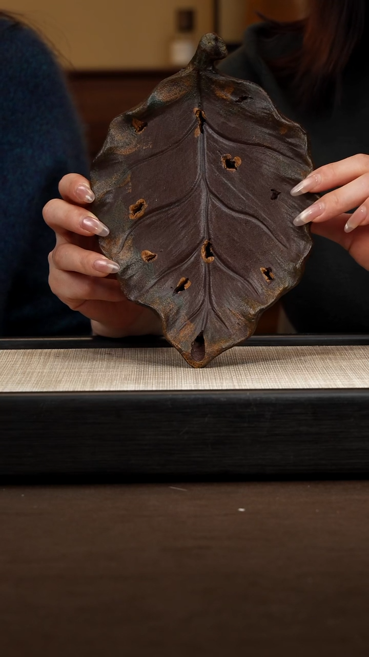 茶壶紫砂【P005】树叶壶承 