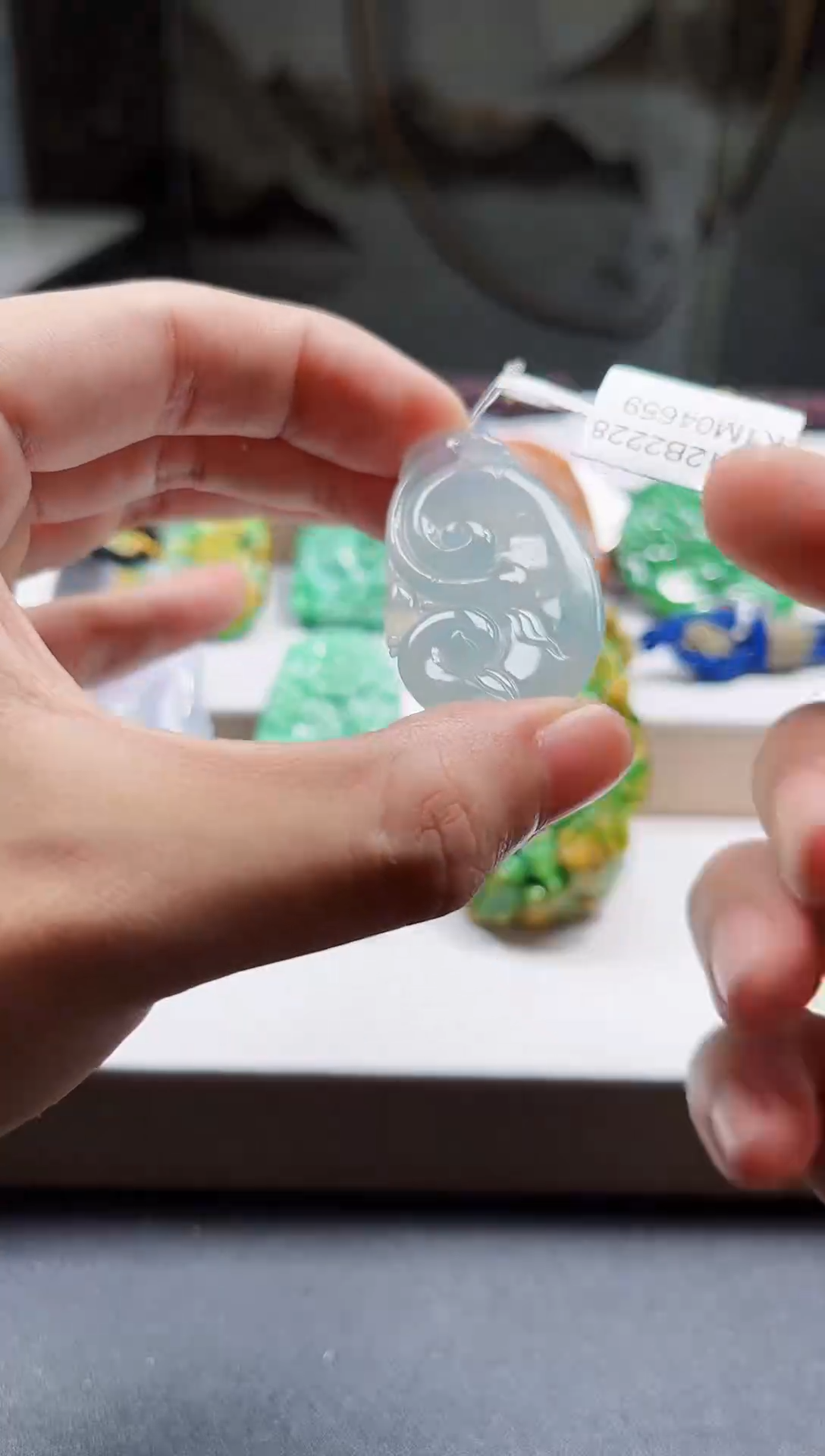 项链未镶嵌翡翠佛**心挂件