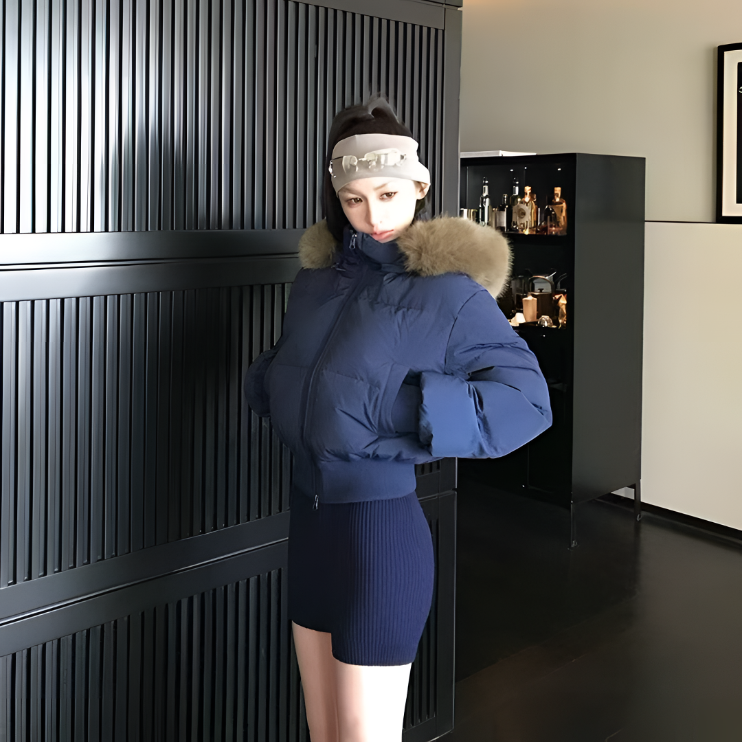 大毛领连帽韩版加厚棉服收腰显瘦小个子保暖短款棉衣潮外套面包服