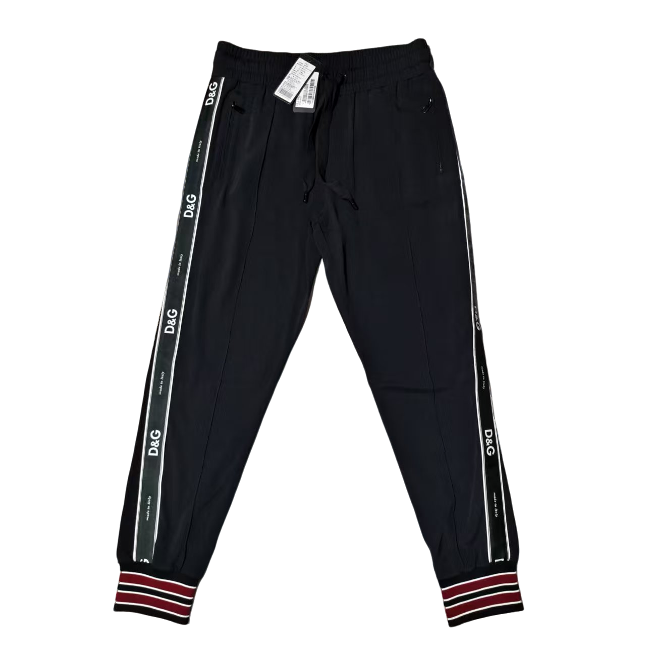 DOLCE&GABBANA杜嘉班纳黑色侧面logo卫裤01217鉴真