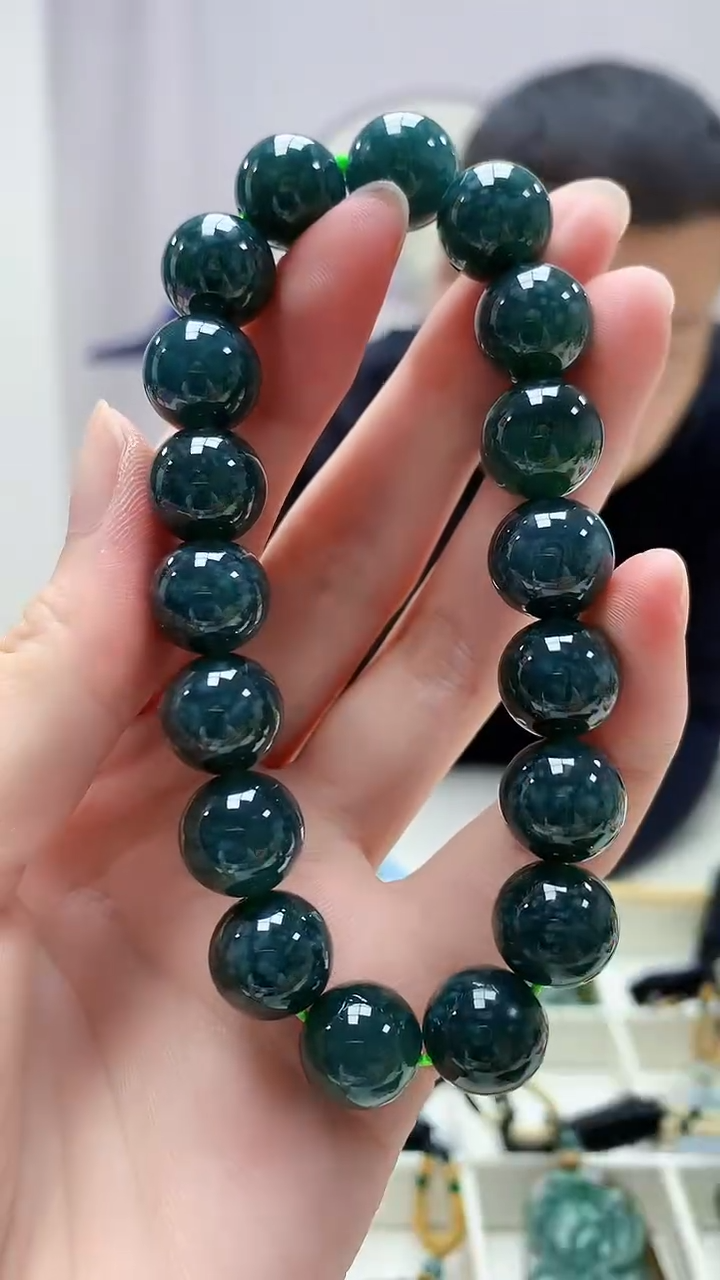 定制翡翠未镶嵌4898zm-毛货手串54