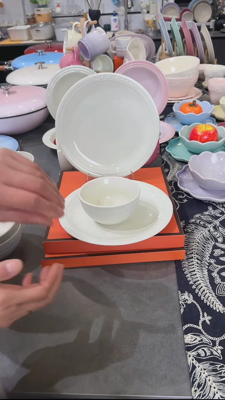 【闪购商品】瓷2个装炻彩浅盘23cm-松露白
