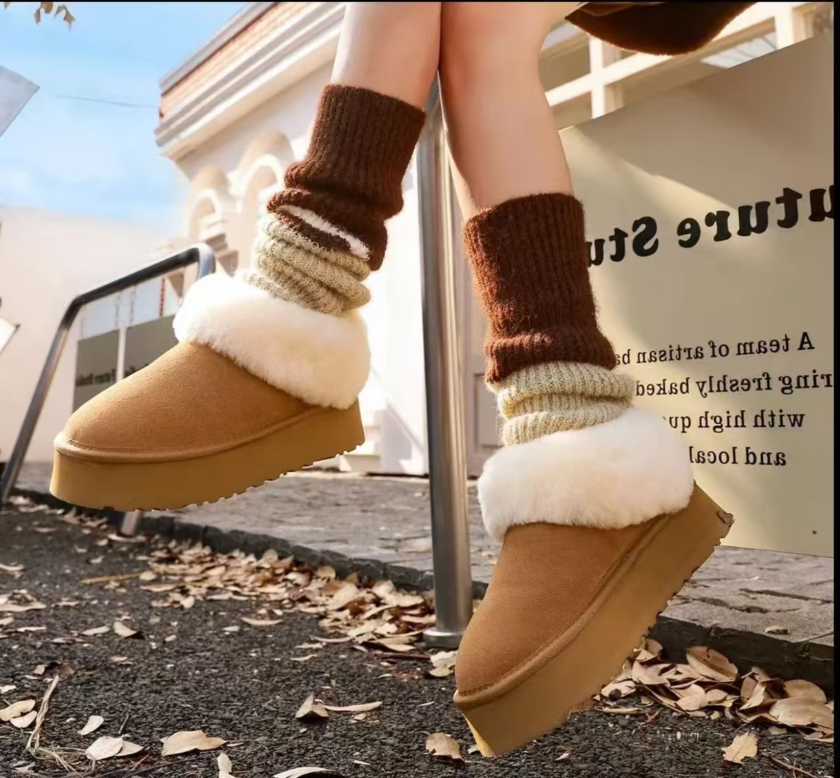 【新款塔次勒】-雨琦同款2025新款流光风懒人一脚蹬简约时尚大V领