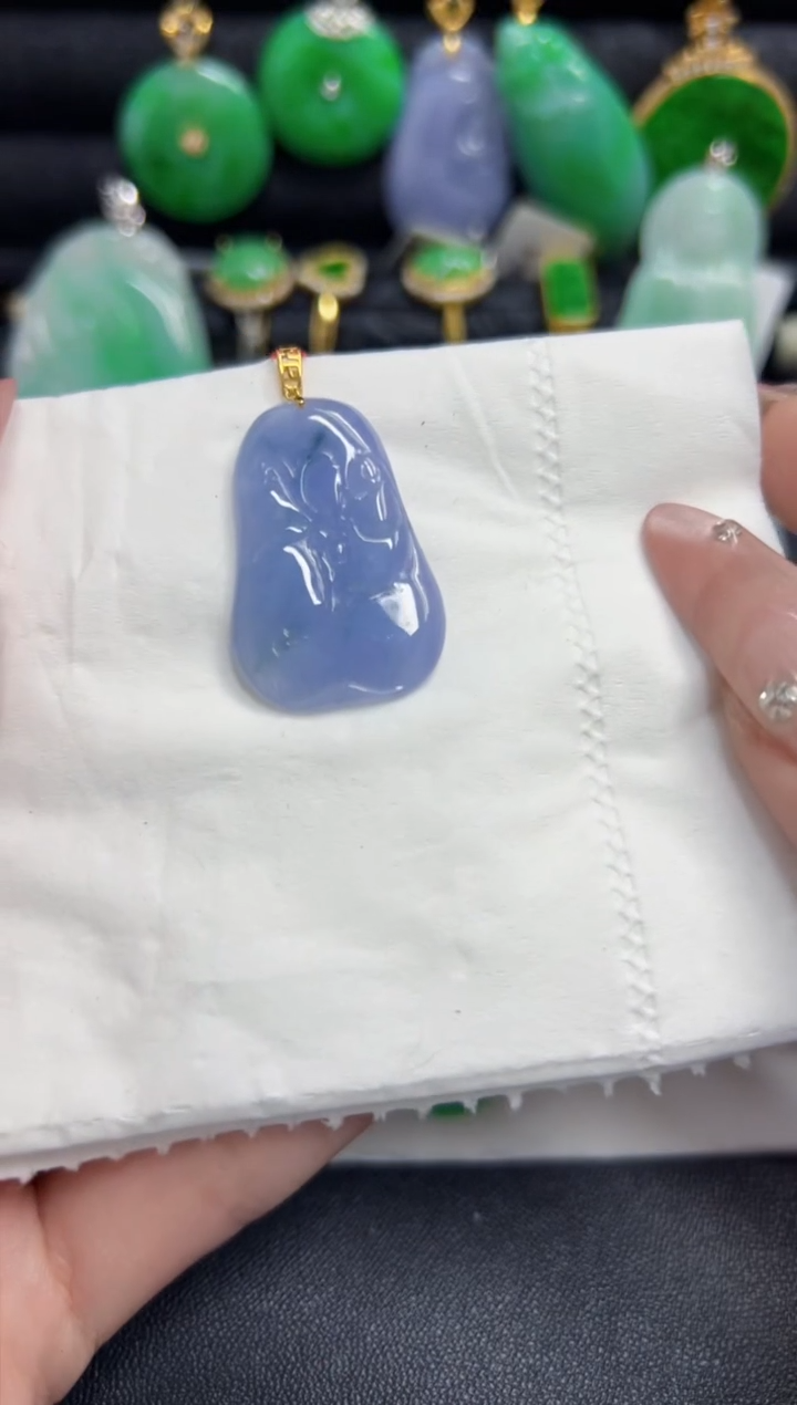 【闪购商品】翡翠颈饰18K金镶嵌Y缅料A货/支持复检/一件