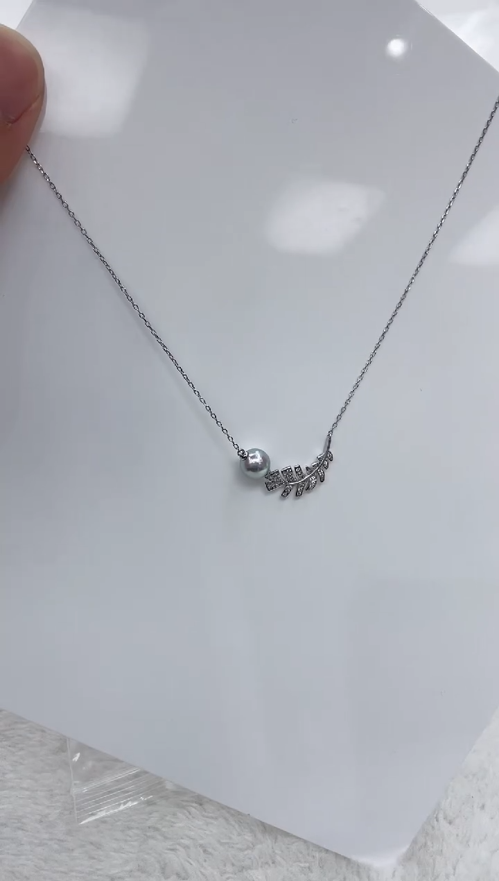 【闪购商品】海水珍珠颈饰银S925镶嵌海水珍珠项链