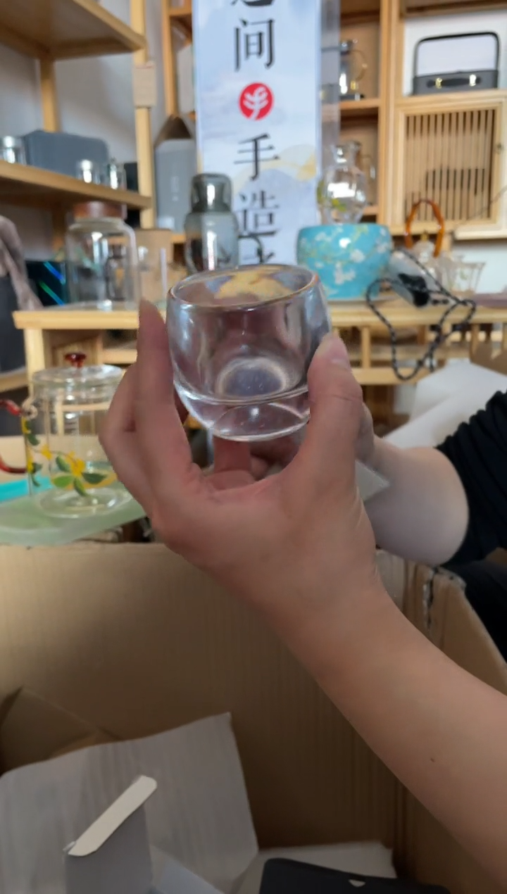 手工艺品玻璃孤品主人杯紫底