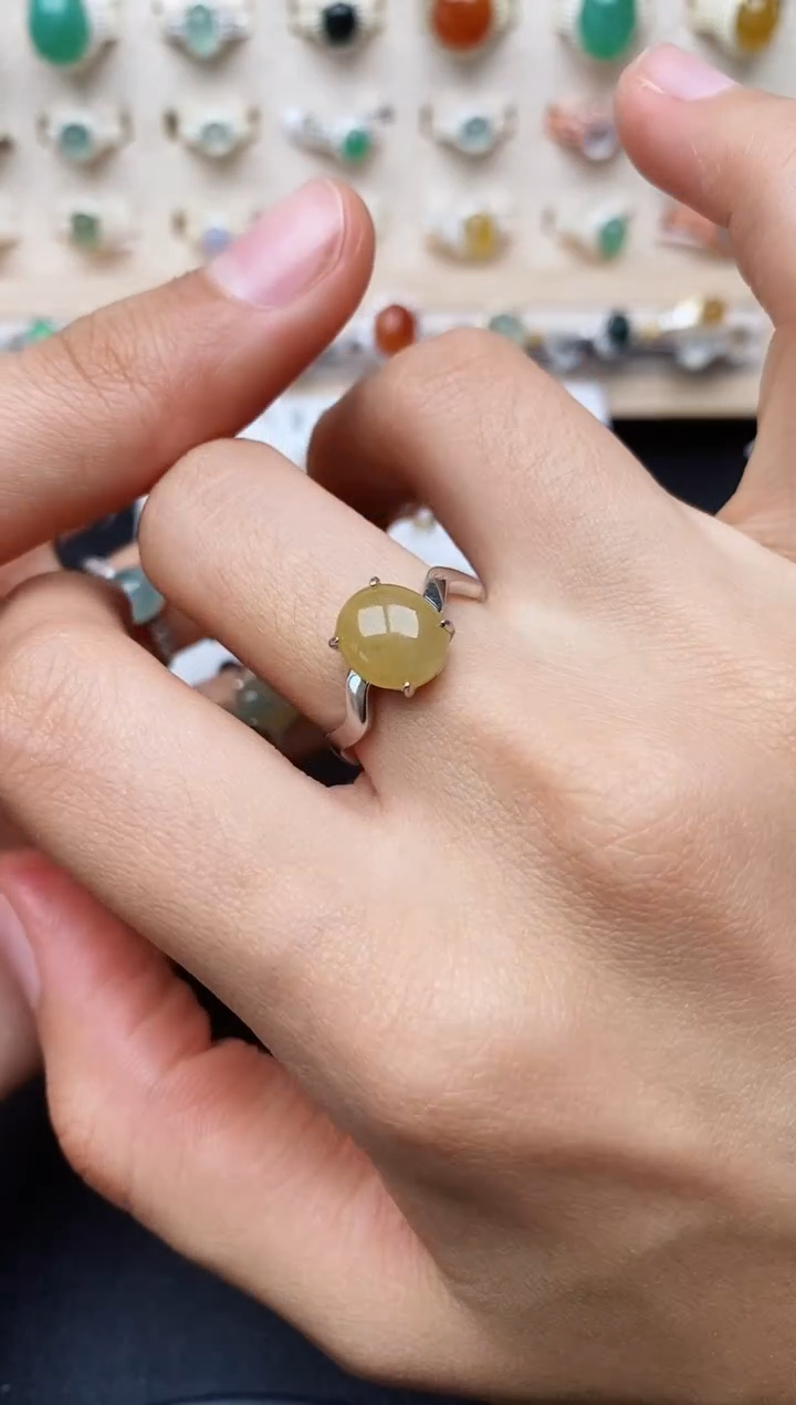 【闪购商品】翡翠戒指银S925镶嵌缅甸翡翠