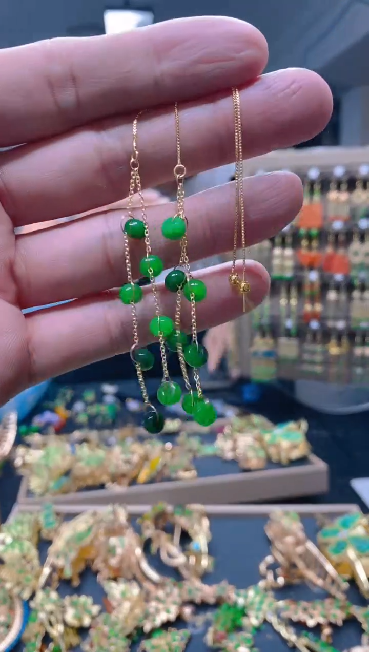 【闪购商品】翡翠耳饰合金0148翡翠耳线