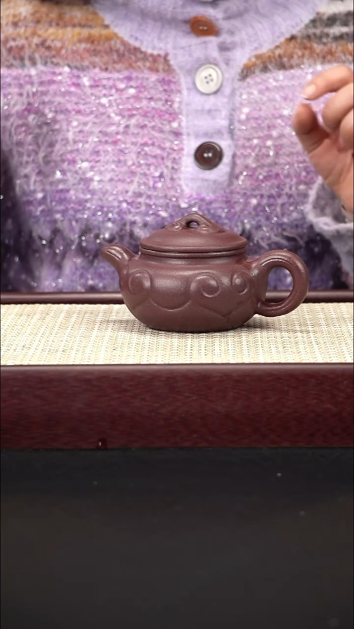 茶壶紫砂桃花泥 仿古如意 