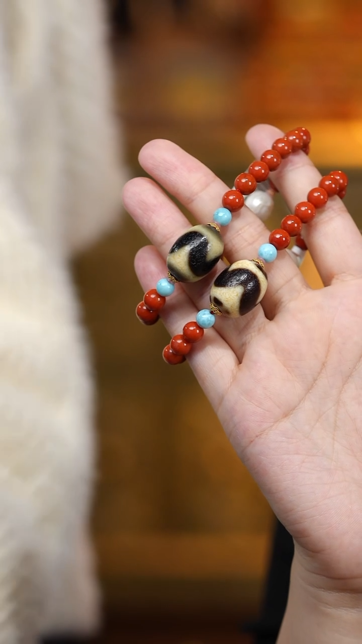 玛瑙/玉髓（覆膜）颈饰18K金镶嵌多宝项链多样性发其一