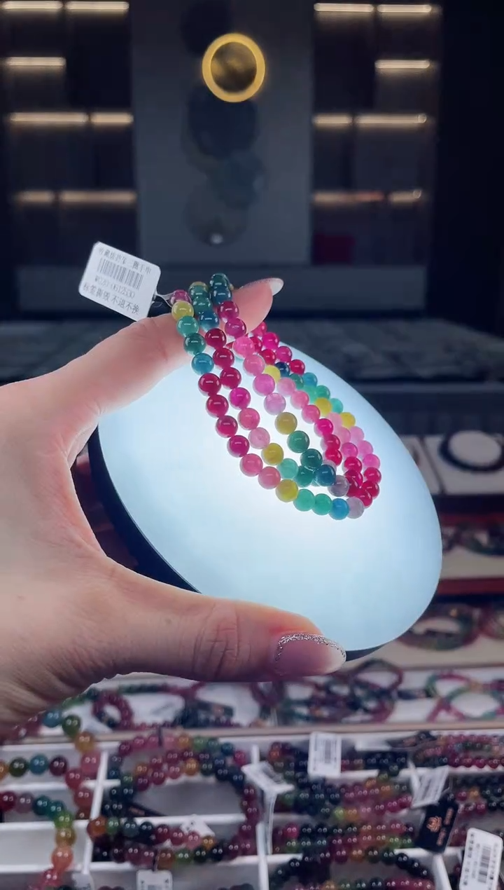 未镶嵌老矿碧玺三圈手串6mm+碧玺（多样性发一条）T