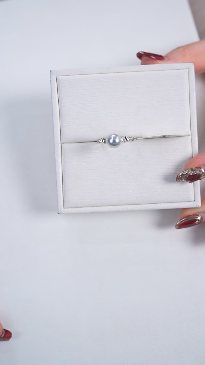 【闪购商品】海水珍珠戒指银S925镶嵌7.5-8mmakoya戒指