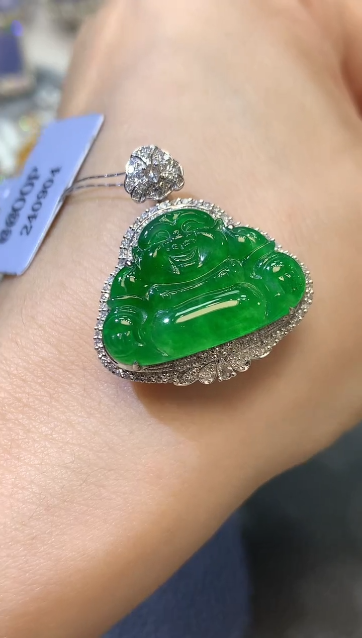 【闪购商品】翡翠吊坠(不含链)18K金镶嵌D21