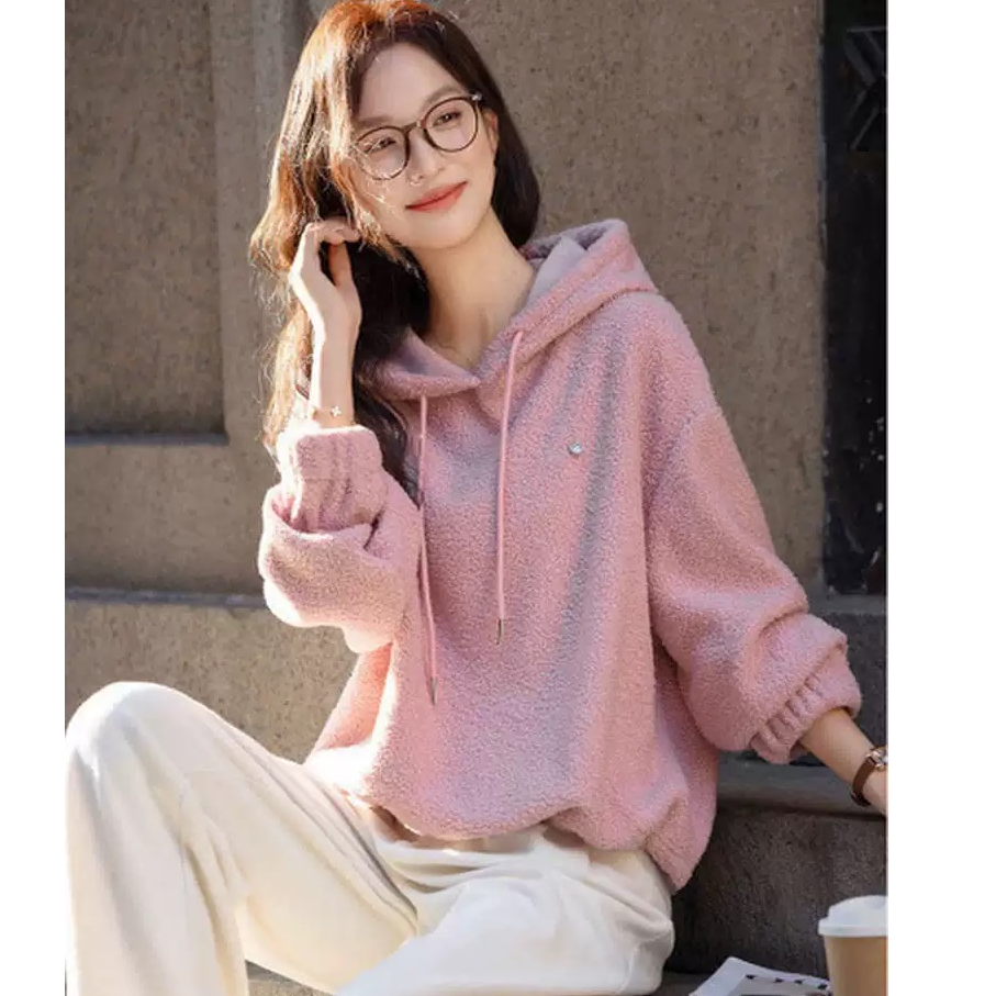 女抽绳冬季韩版美拉德风女士卫衣秋季百搭韩版春秋长袖时尚休闲