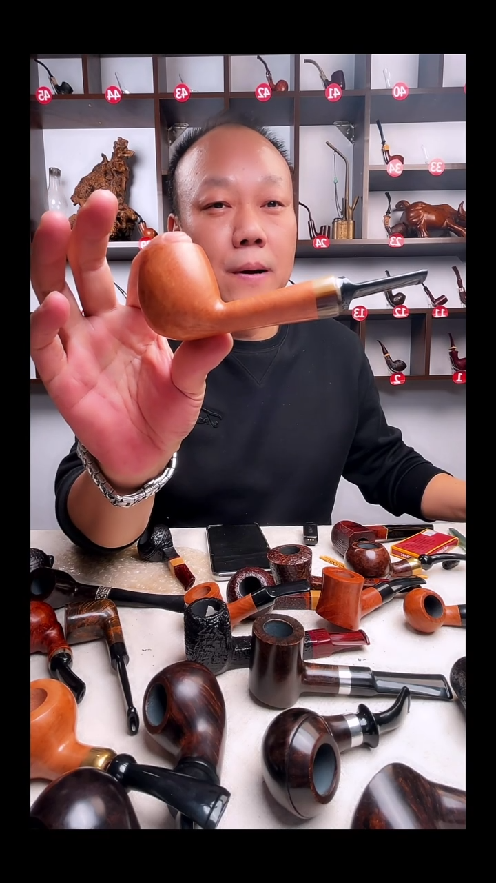 意大利石楠木手工打磨烟斗