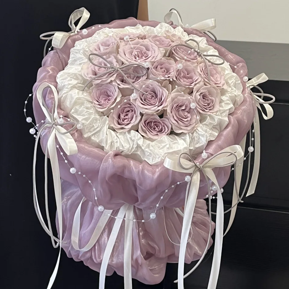 【一见倾心】七夕花束16枝紫玫小香风芭蕾风花束4916款鲜花小时达同城配送送爱人女友送闺蜜生日鲜花配送上门