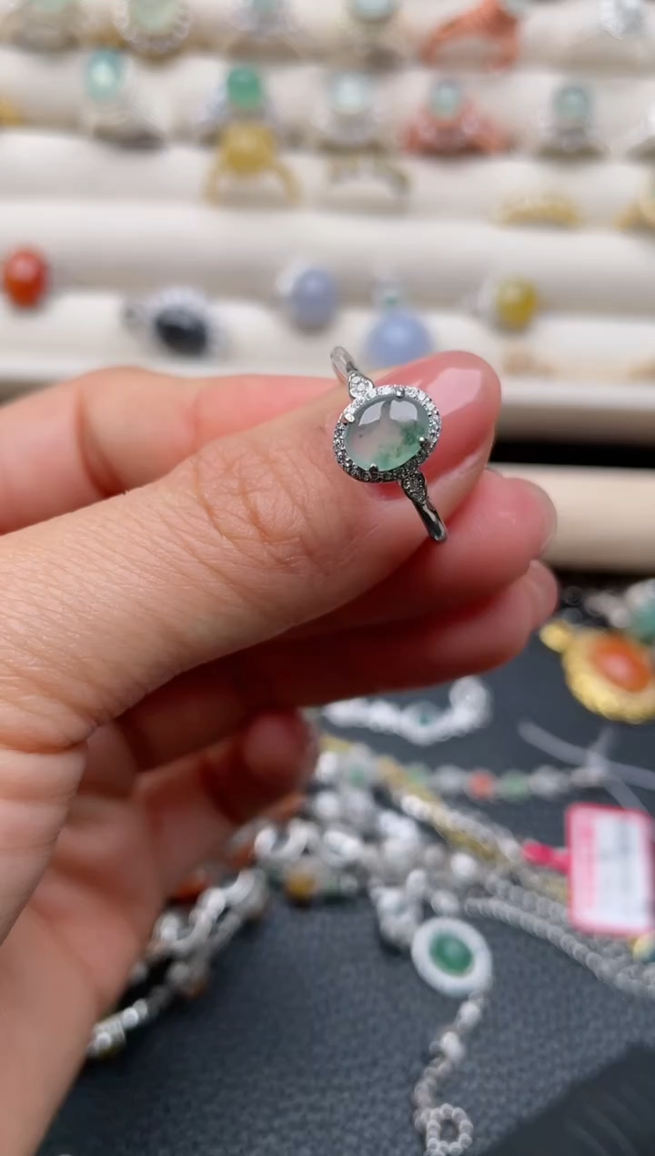 【闪购商品】翡翠戒指银S925镶嵌1111111111  44
