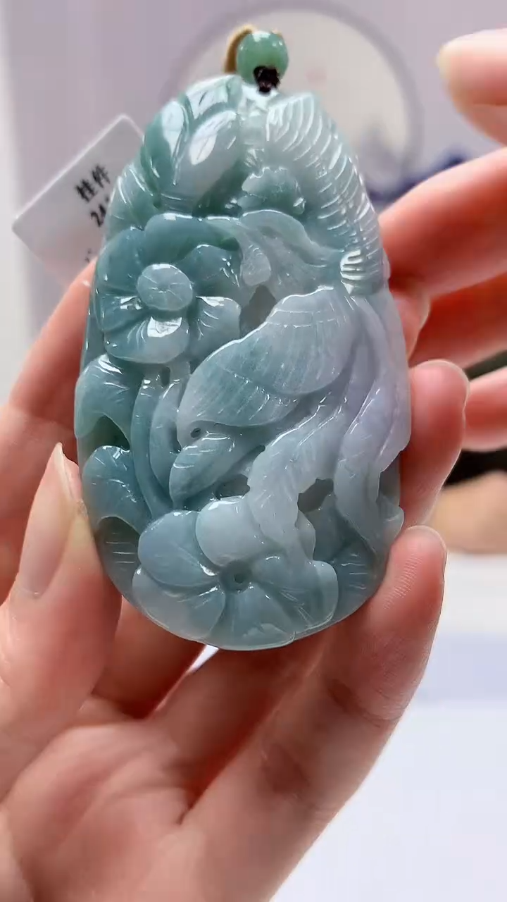 【闪购商品】定制翡翠未镶嵌5152zm-毛货挂件凤凰72