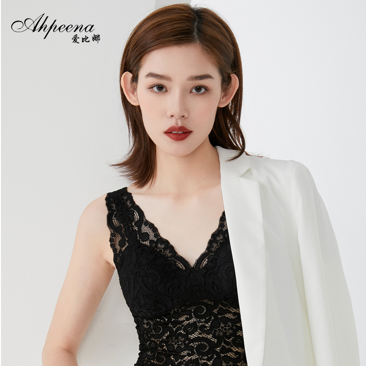 爱比娜小胸无痕薄款修身蕾丝美背免穿文胸背心内衣女TA1-1