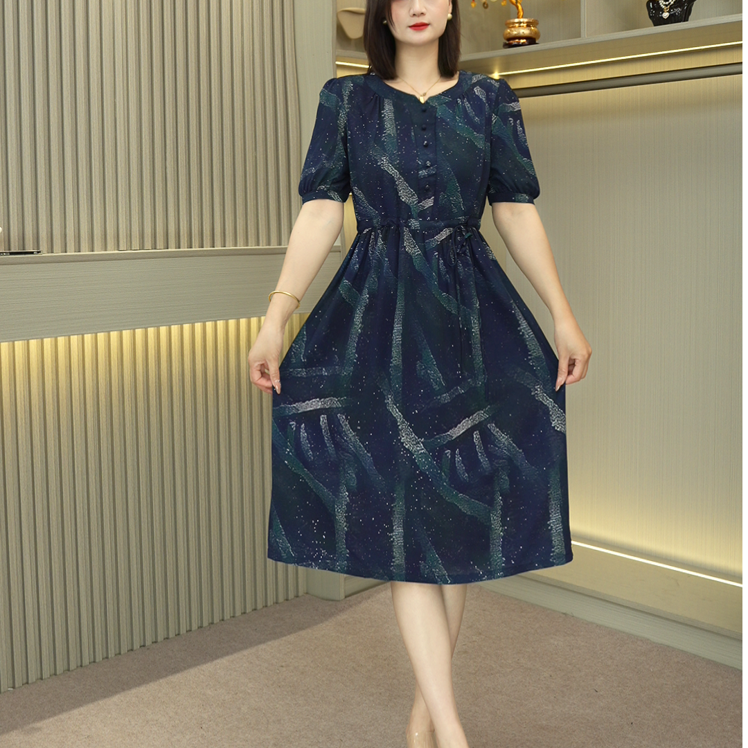 [Y-L]气质条纹新款春夏秋全季遮肉修身连衣裙