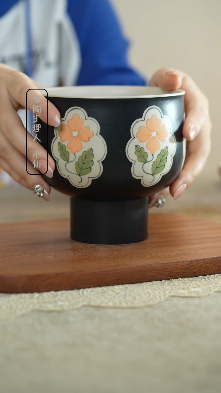 【闪购商品】碗手作 手绘 高足碗