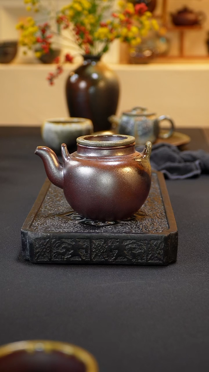 茶壶紫砂纯自然柴烧
