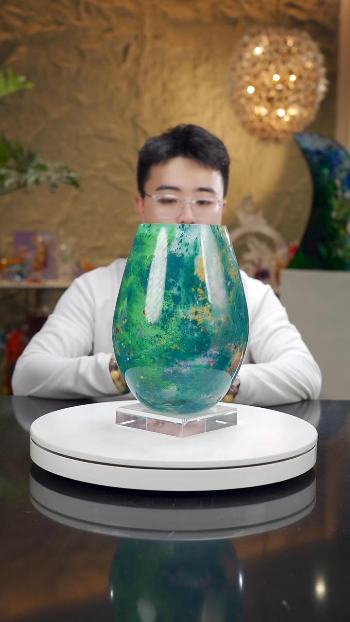 琉璃手工艺品莫奈系列花瓶92号