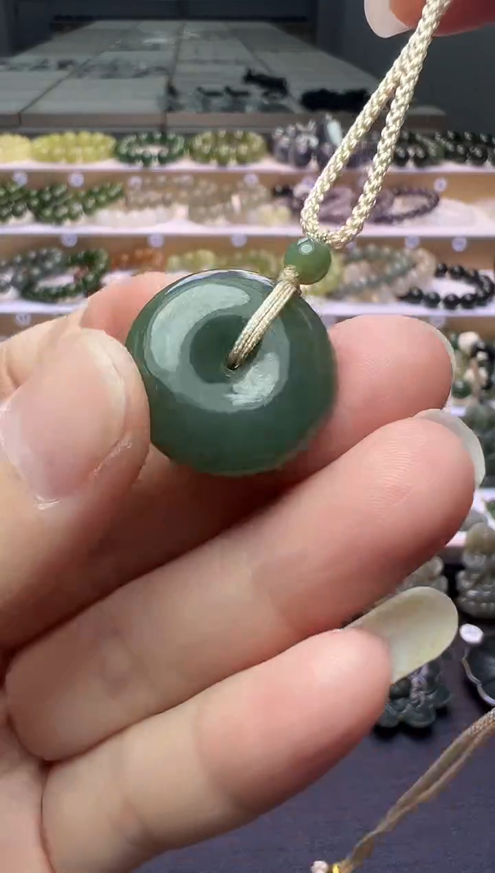 颈饰未镶嵌和田玉26号链接会绑好绳子配好和田玉顶珠