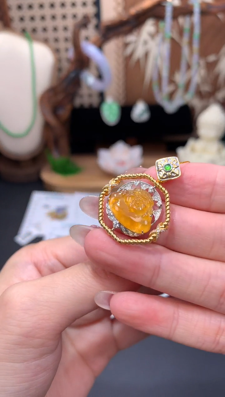 18K金镶嵌定制翡翠48小时鉴赏期 退货不扣服务费