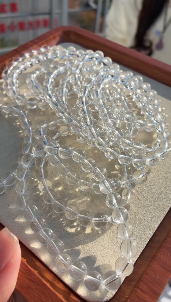 未镶嵌手链水晶7.5-8m白水晶手链多样性发一