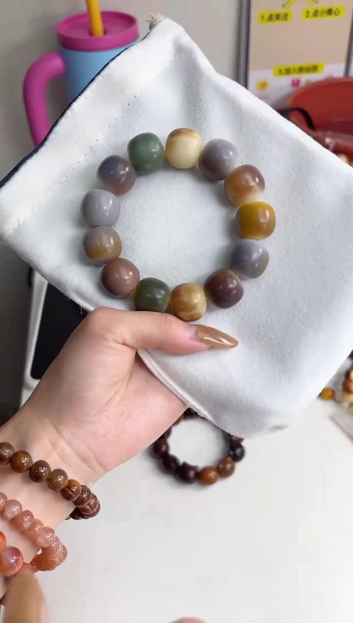 手串菩提根/象牙果沐p72紫美人干磨桶珠17*19mm手串