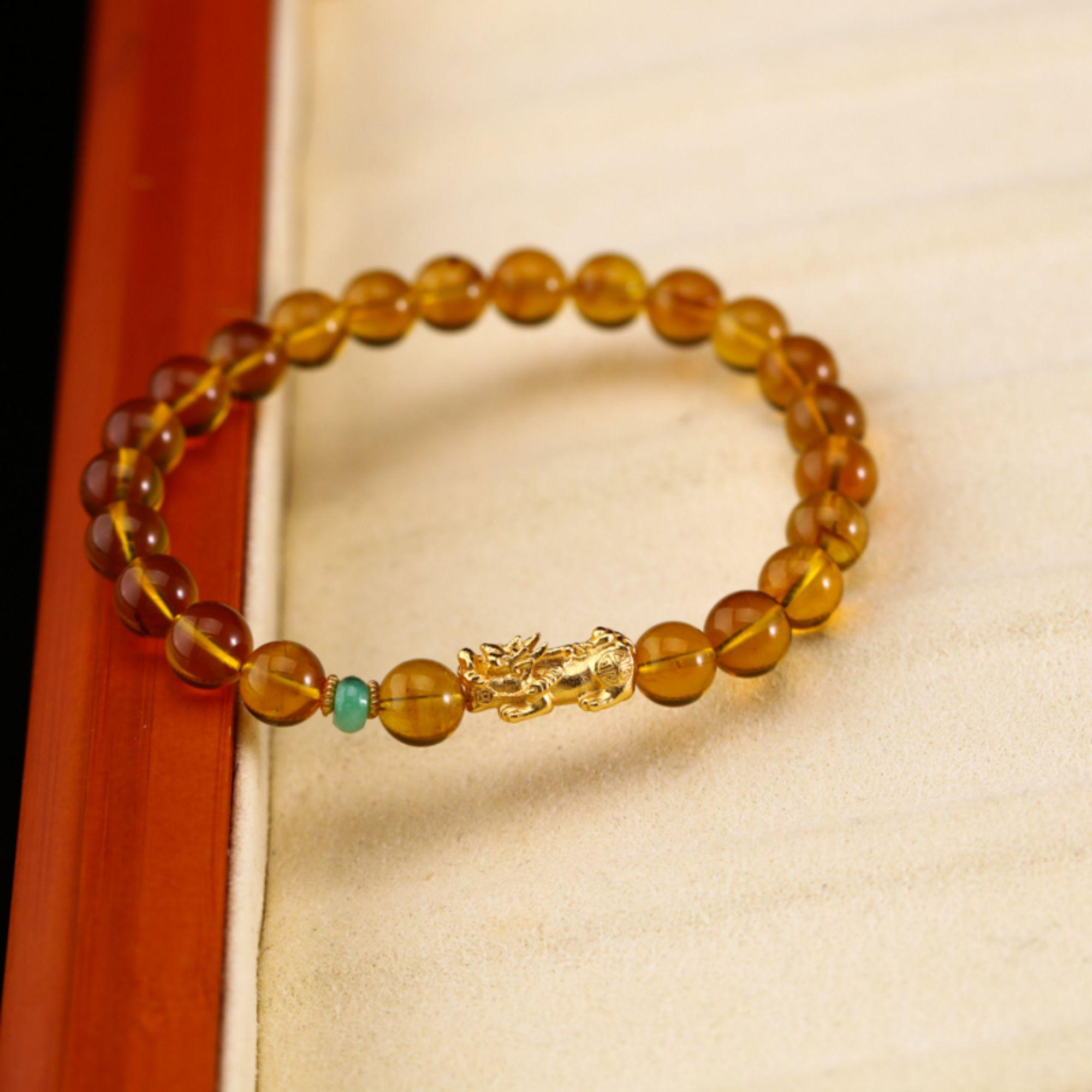 925貔貅缅珀圆珠手串LCXCC0102577