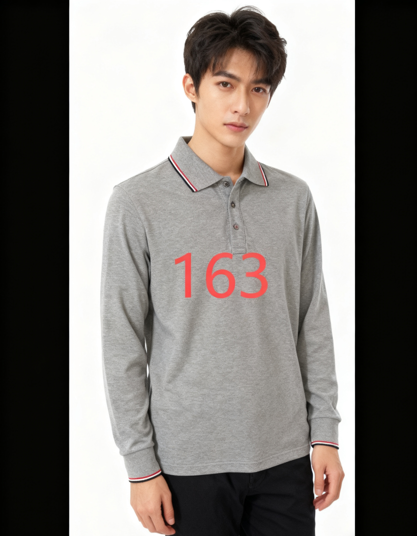 163长袖Polo衫打底男士t恤