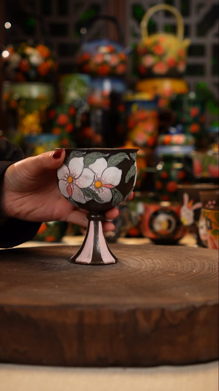 紫砂 油画手绘釉下彩