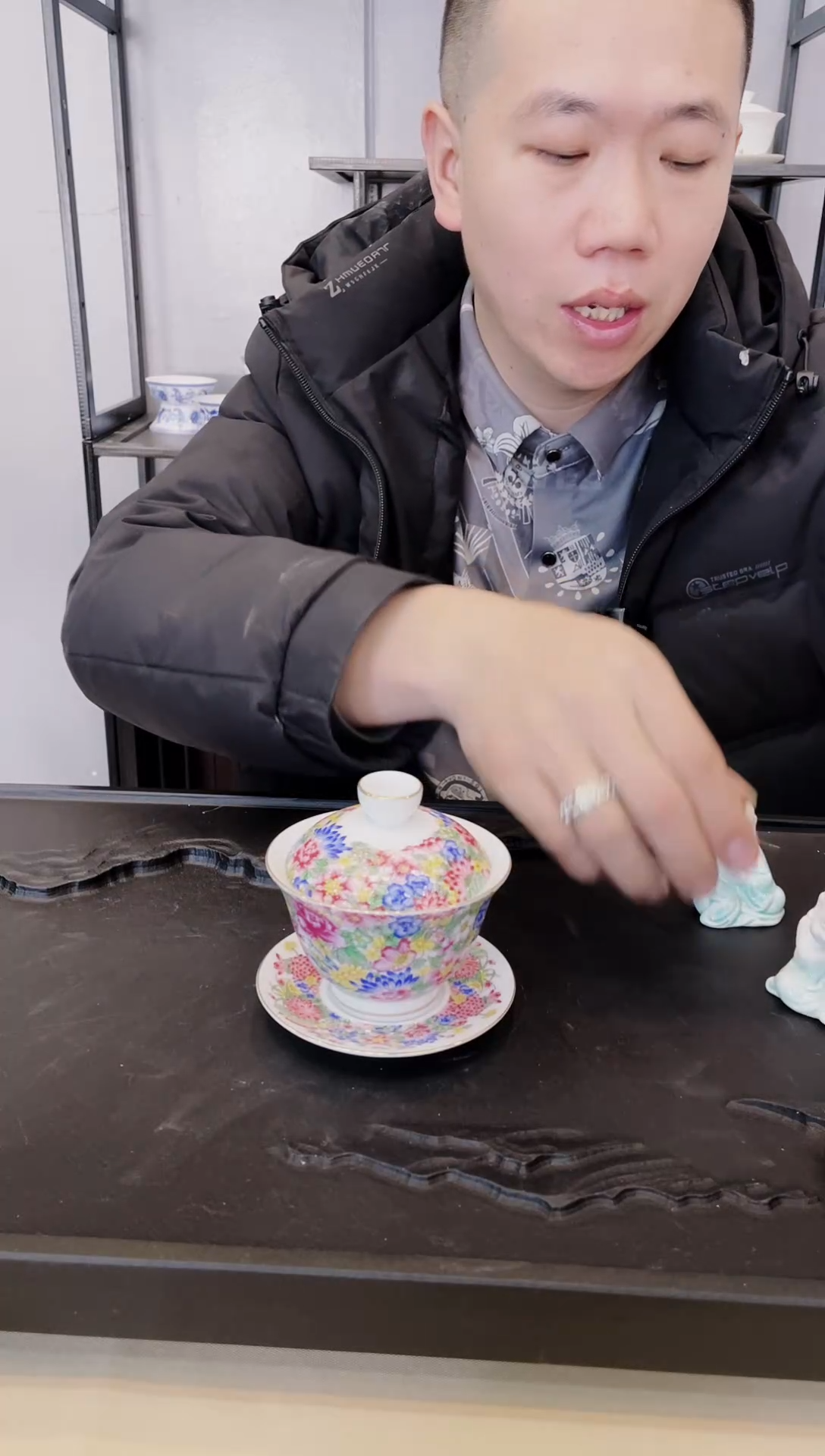 【闪购商品】【席欢李商城】珐琅彩盖碗