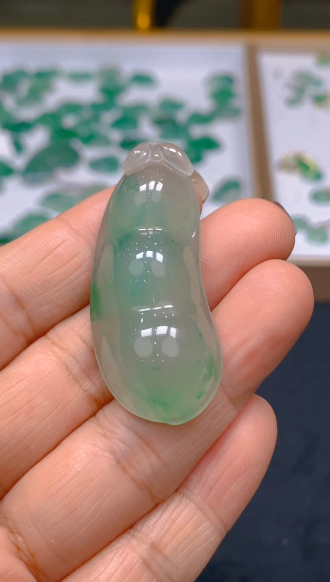 【闪购商品】石英质玉颈饰未镶嵌冰美人非洲翠A货冰种038