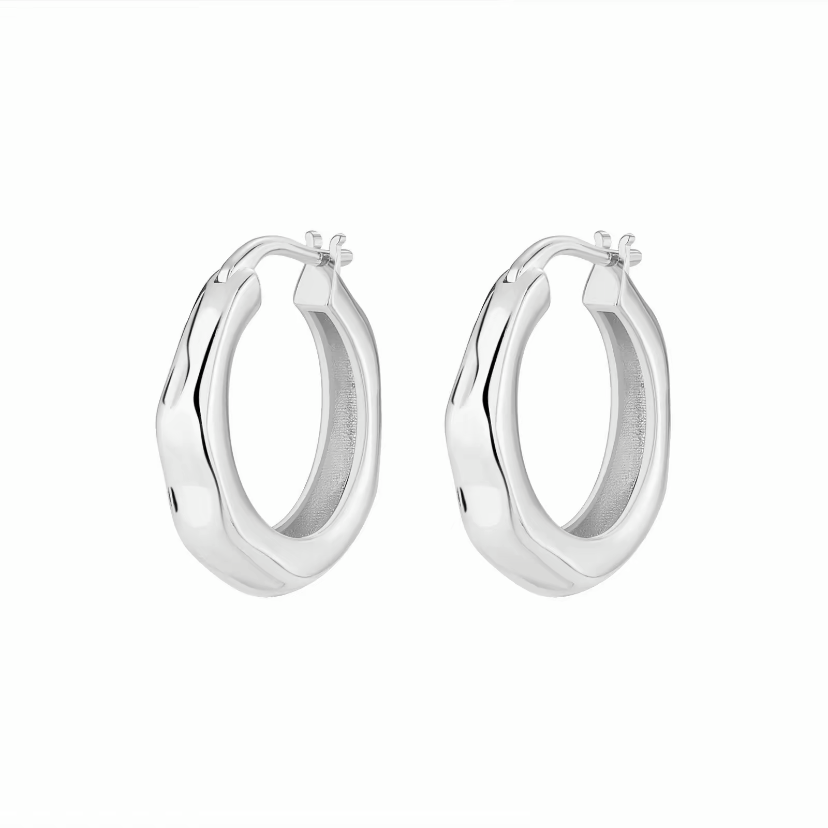 SF复古自由搭配潺流耳圈耳扣女小众高级设计简约感耳饰